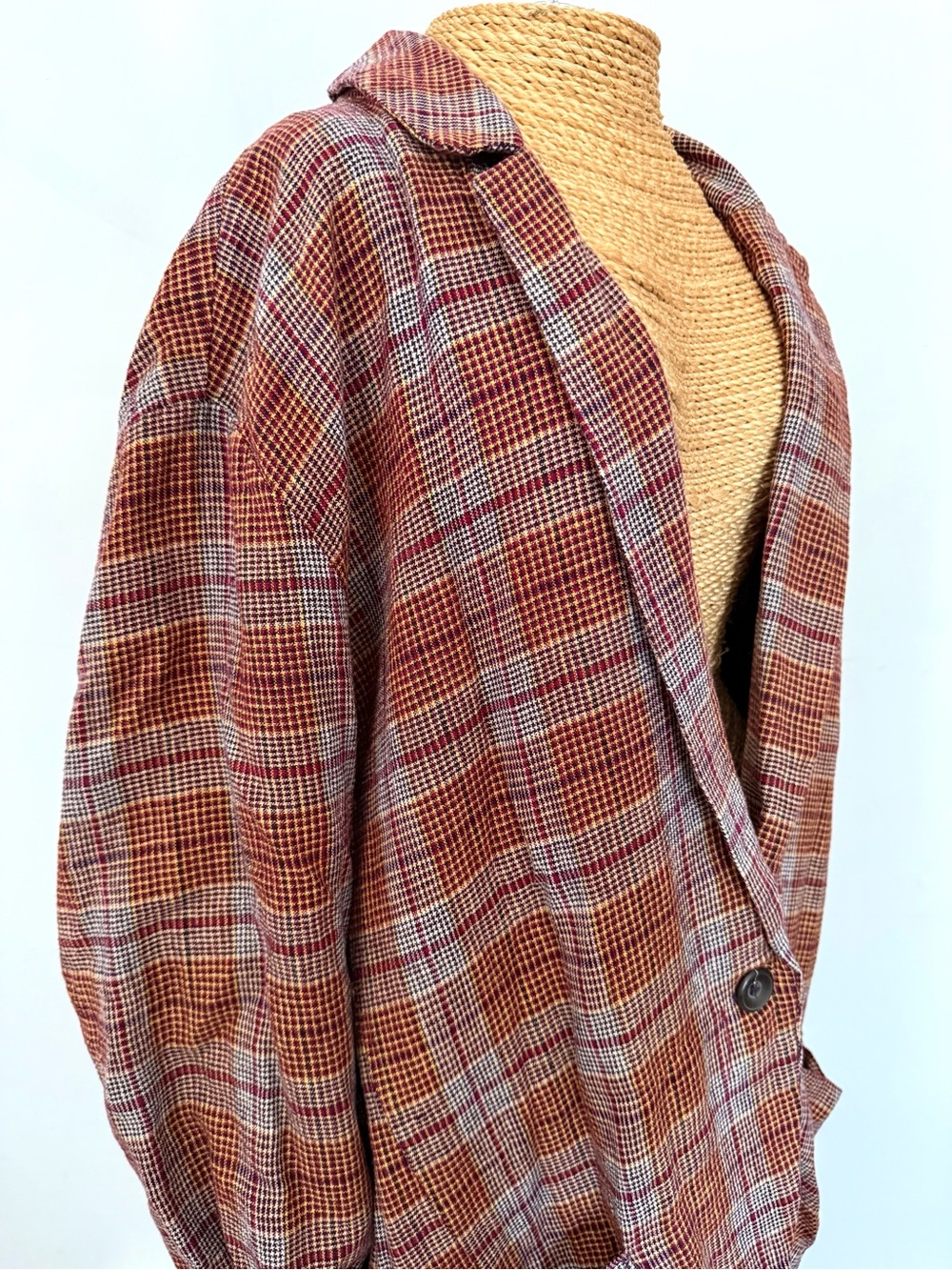 Free People Oversized Plaid Single-Button Jacket - Picture 2 of 3